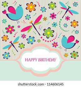 Vector happy birthday card
