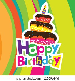 vector happy birthday card