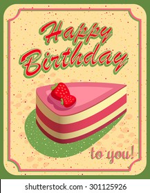 Vector happy birthday card. 