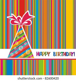 Vector happy birthday card.