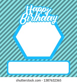 Vector happy birthday free for print template, your happy kid , illustration emblem isolated 
