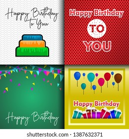 Vector happy birthday free for print template, your happy kid , illustration emblem isolated 