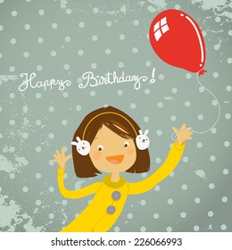 Tarjeta de felicitación de feliz cumpleaños del vector