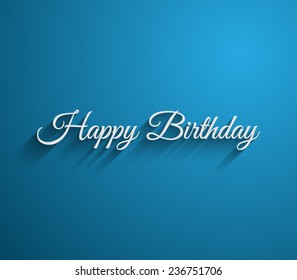 Vector happy birthday greeting background with long shadow