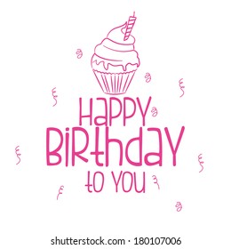 Vector Happy Birthday Greeting Card Template