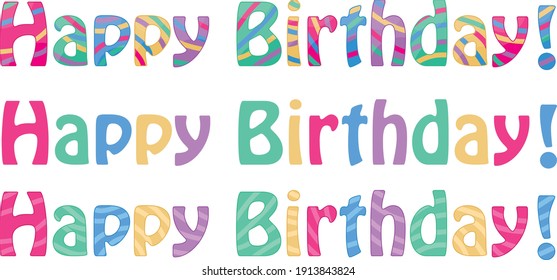 Vector Happy Birthday Greeting Font Stock Vector (Royalty Free ...