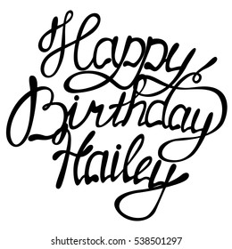Vector Happy birthday Hailey name lettering