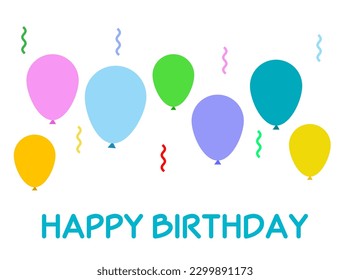 Vector Happy birthday illustration on transparent background