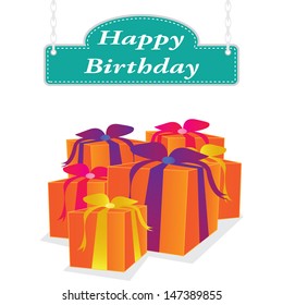 Vector Happy Birthday Label Stock Vector (Royalty Free) 147389855 ...