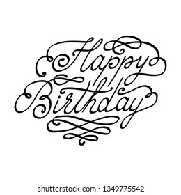 Vector Happy Birthday lettering text isolated on white background