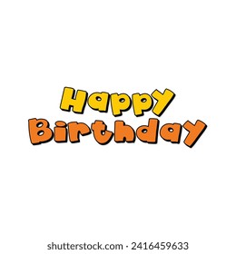 Vector happy birthday lettering text banner with party element for celebration