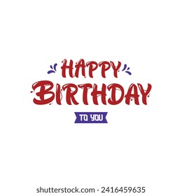 Vector happy birthday lettering text banner with party element for celebration