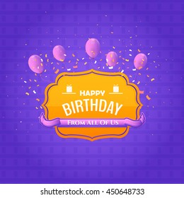 Vector Happy Birthday Message, Greeting Card Vector Design