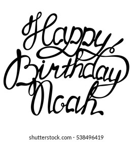Vector Happy birthday Noah name lettering