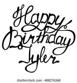 Vector happy birthday Tyler lettering