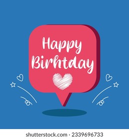 vector happy birthday to you celebration chat design