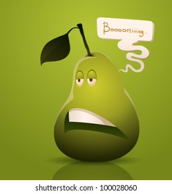 Vector happy bored pear