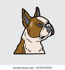 A Vector of Happy Boston Terrier Puppy