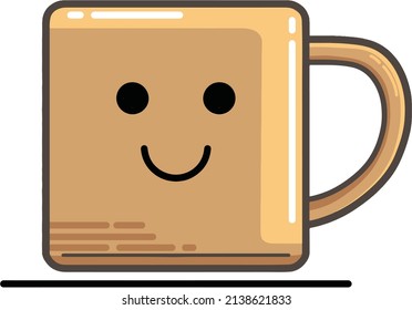 un vector de una mugre feliz de color marrón 