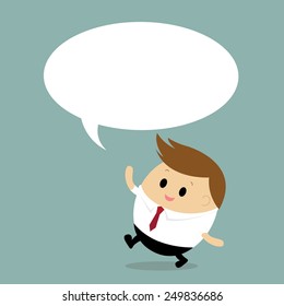 Vector of Happy businessman with speech bubble 
