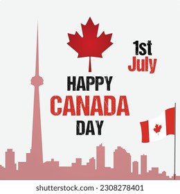 Vector happy Canada Day banner design Victory Day Independence Day celebration