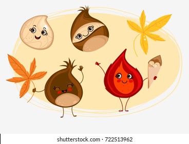 vector happy chestnuts