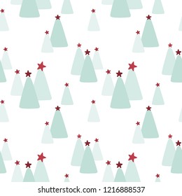 Vector happy Christmas bears seamless pattern on white background. Perfect for stationery, fabric, paper backgrounds and holiday crafts. Use for print on demand items.
