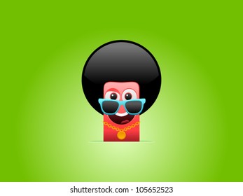 vector happy cool monster character