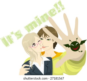 vector of happy couple