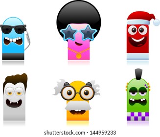 vector happy cute monsters set 4 - Separate layers for easy editing