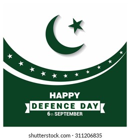 Vector Happy Defence Day 6 September. Flag color design. Pakistan Defense Day. Celebration Card. Illustration