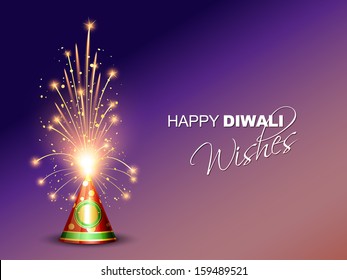 vector happy diwali cracker with space for your text