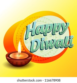 vector happy diwali greeting illustration
