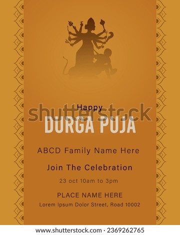 vector happy durga pooja indian festival card,durga puja banner,puja invitation card,invitation card,durga puja post,durga puja poster,Goddess, Web Banner, Poster, Social Media Post, and Flyer Adverti