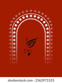 Vector happy durga puja . social media post . Hindu festival, happy Durga puja illustrations. Durga Face. Subh Navratri 