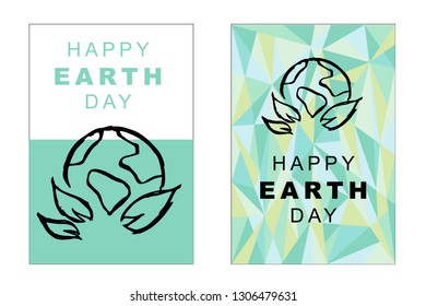 Vector Happy Earth Day Card and Poster of Earth Globe. Flat, Icon, Sign, Symbol, Object, Graphic Design, Element, Illustration for Print.