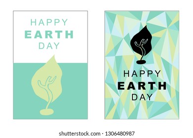 Vector Happy Earth Day Card and Poster of Tree. Flat, Icon, Sign, Symbol, Object, Graphic Design, Element, Illustration for Print.