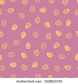 Vector Happy Easter concept. Illustration of seamless pattern with easter eggs