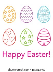 Vector Happy Easter Egg Set