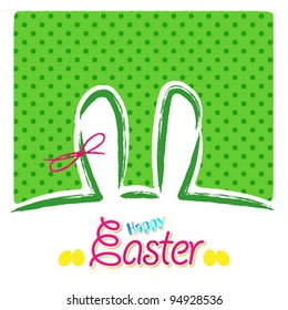 vector: happy easter greeting card ,  bunny eggs