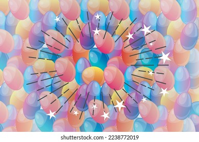 ilustración vectorial feliz de la Semana Santa con fondo de huevo colorido y orejas de conejo