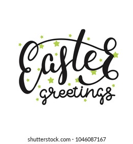 Vector Happy Easter lettering phrases and quotes. Hand drawn modern calligraphy for poster, greeting card, print, cool badge