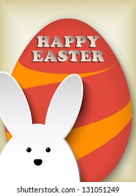 Vector - Happy Easter Rabbit Bunny Easter Egg Retro