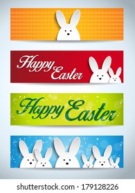 Vector - Happy Easter Rabbit Bunny Set of Banners