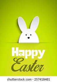 Vector - Happy Easter Rabbit Bunny on Green Background