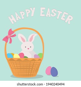 Vector Of The Happy Easter Rabbits 