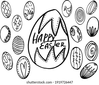 vector happy easter set with eggs