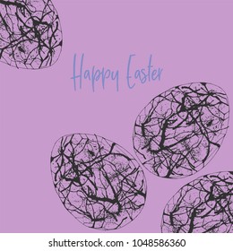 Vector Happy Easter template with eggs. Good for spring and Easter greeting cards and invitations.