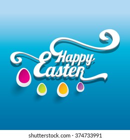 vector Happy Easter Typographical Background. vector easter spring background