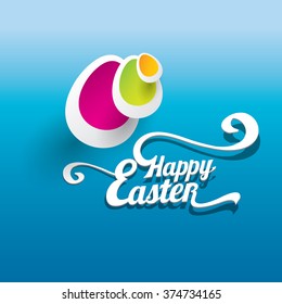 vector Happy Easter Typographical Background. vector easter spring background